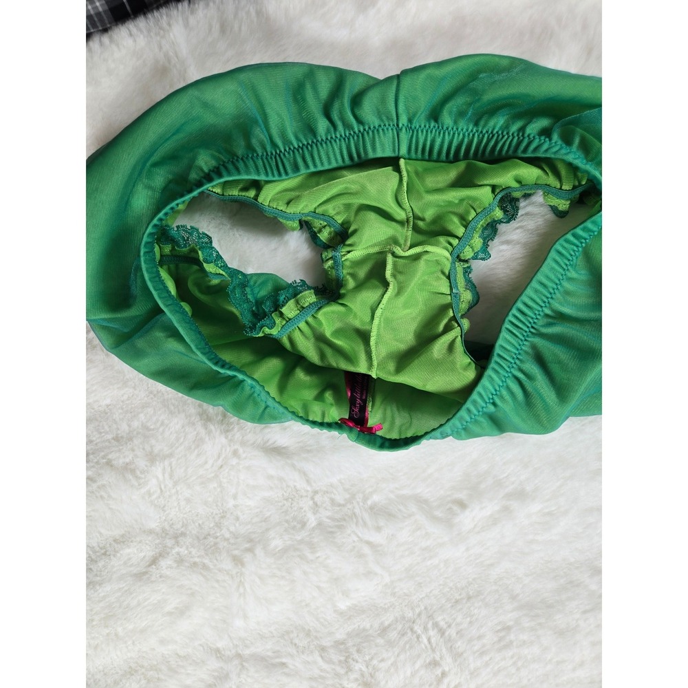 90s Y2K Victoria's Secret Sexy Little Things Green Lace Babydoll Ligerie Set S - Picture 5 of 15